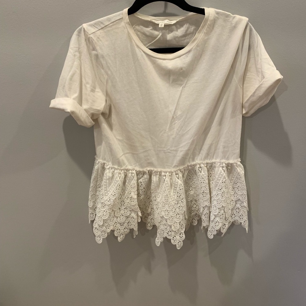 Endless rose white peplum lace tee